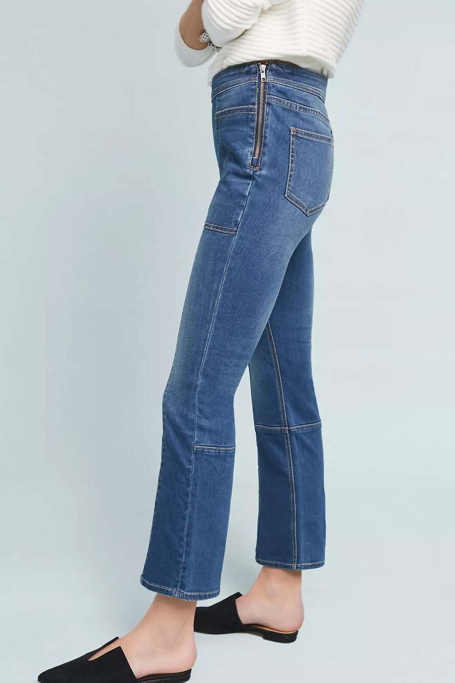 Pilcro and the Letterpress High-Rise Cropped Bootcut Jeans with Side Zip - Picture 2 of 14